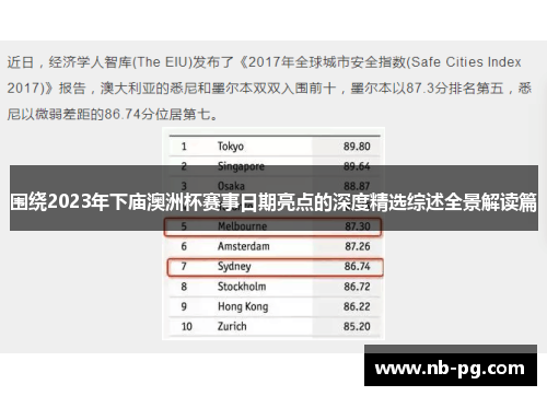 围绕2023年下庙澳洲杯赛事日期亮点的深度精选综述全景解读篇